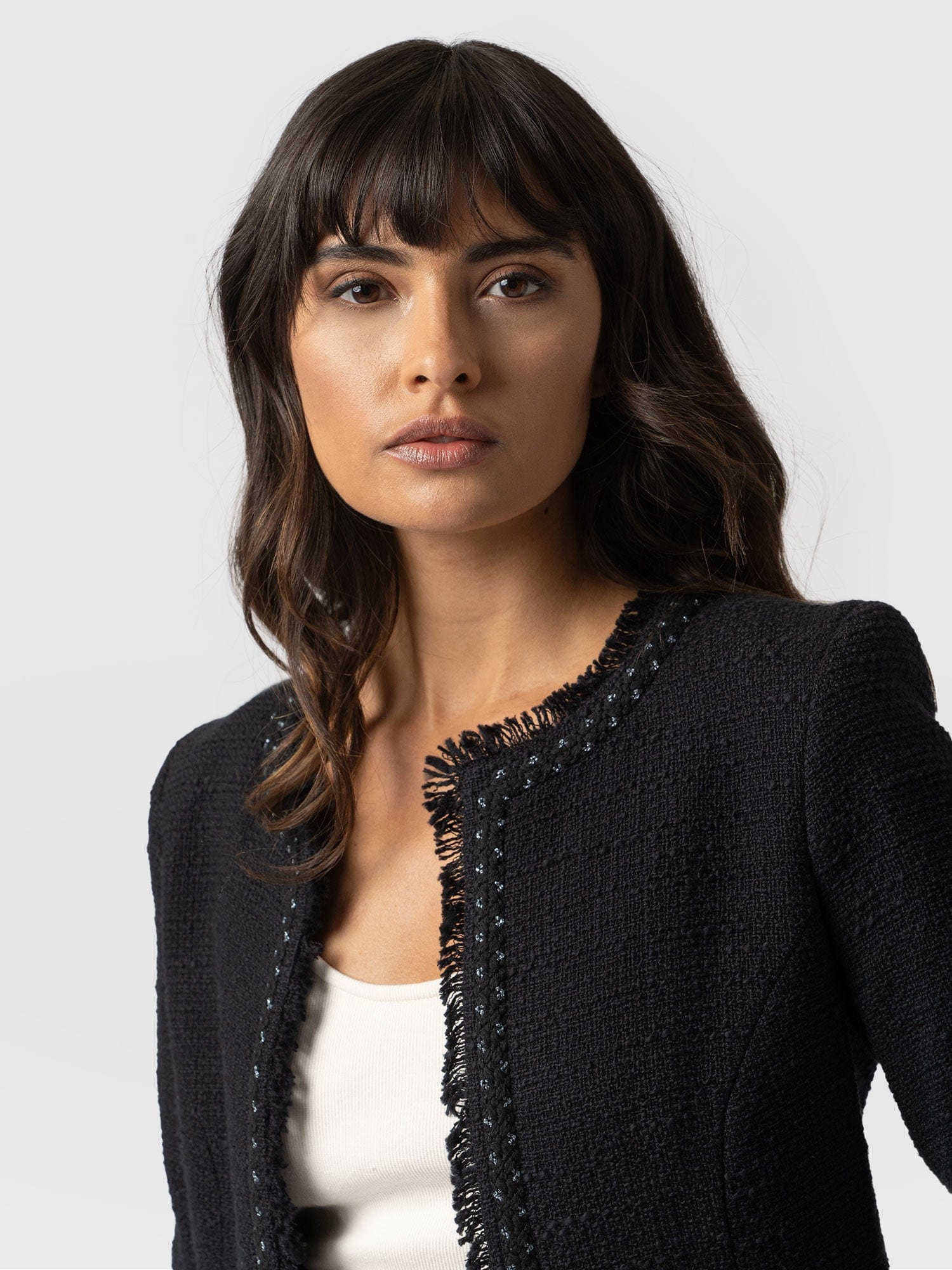 Rayner Jacket Black Bouclé - Women's Jackets | Saint + Sofia® US