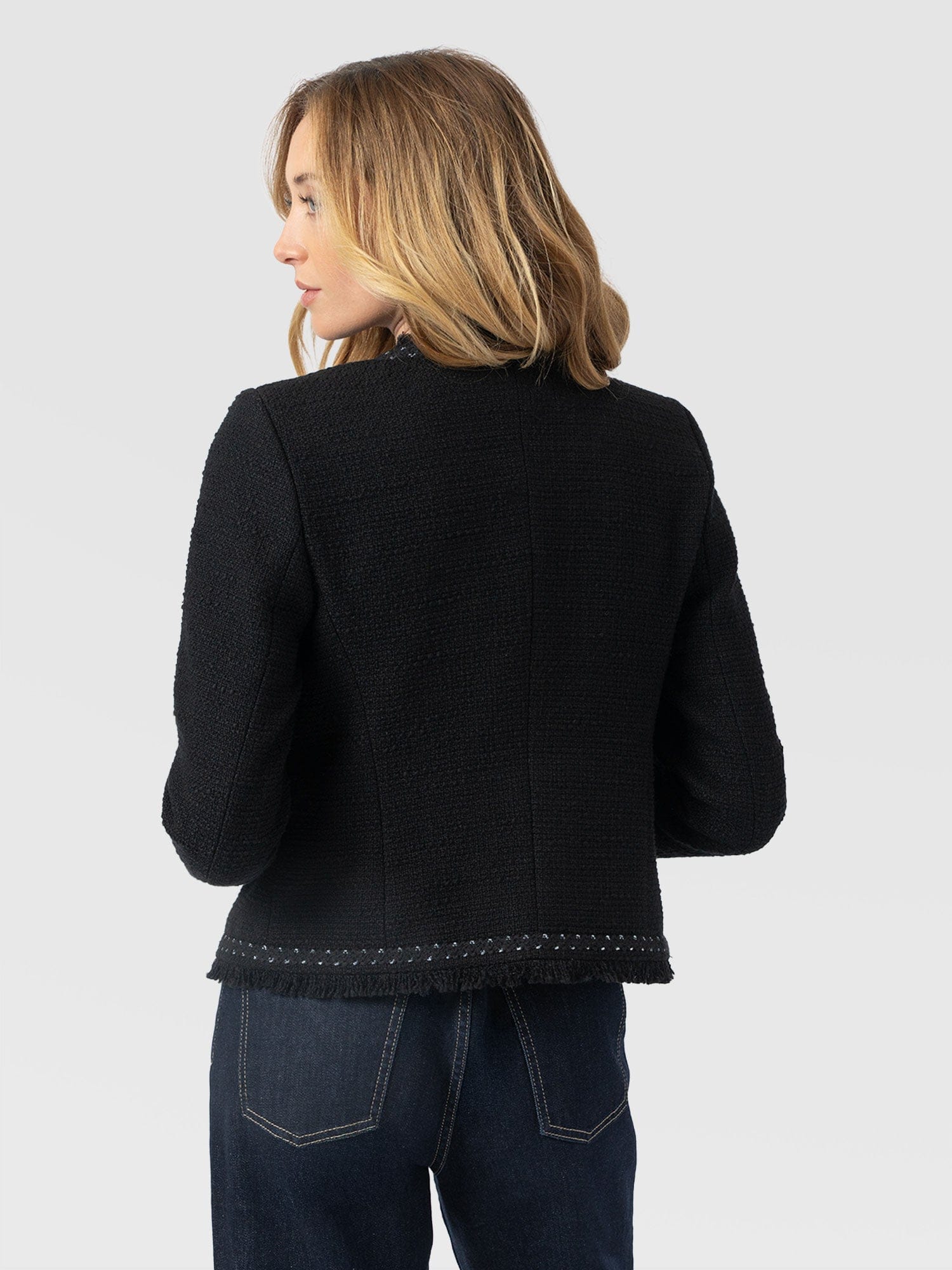 Rayner Jacket Black Bouclé - Women's Jackets | Saint + Sofia® US