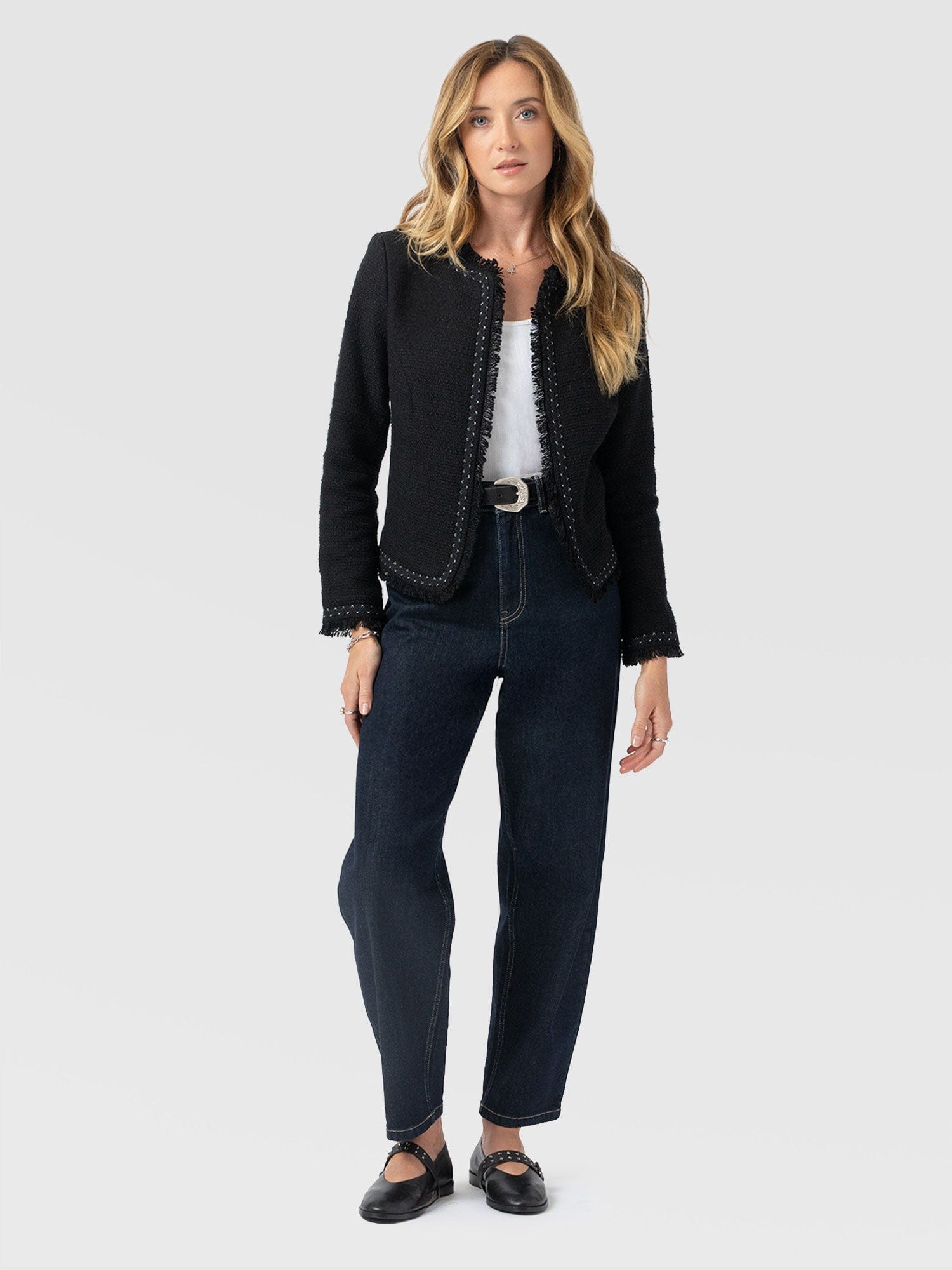 Rayner Jacket Black Bouclé - Women's Jackets | Saint + Sofia® US