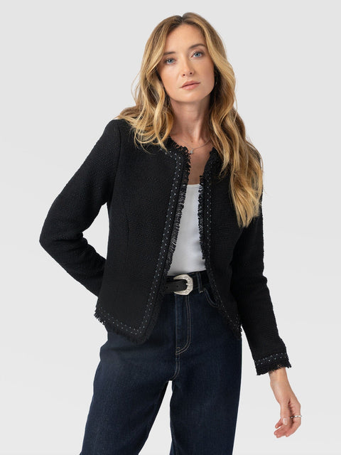 Rayner Jacket Black Bouclé - Women's Jackets | Saint + Sofia® US