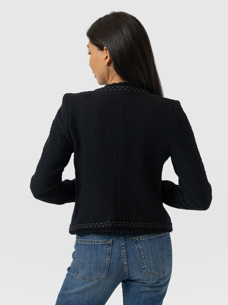 Rayner Jacket Black Bouclé - Women's Jackets | Saint + Sofia® USA