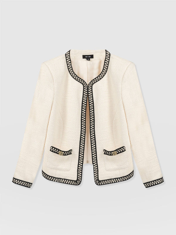 Rayner Jacket Cream/Black - Women's Jackets | Saint + Sofia® US