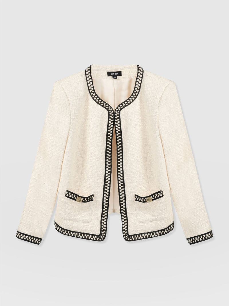 Rayner Jacket Cream/Black - Women's Jackets | Saint + Sofia® US