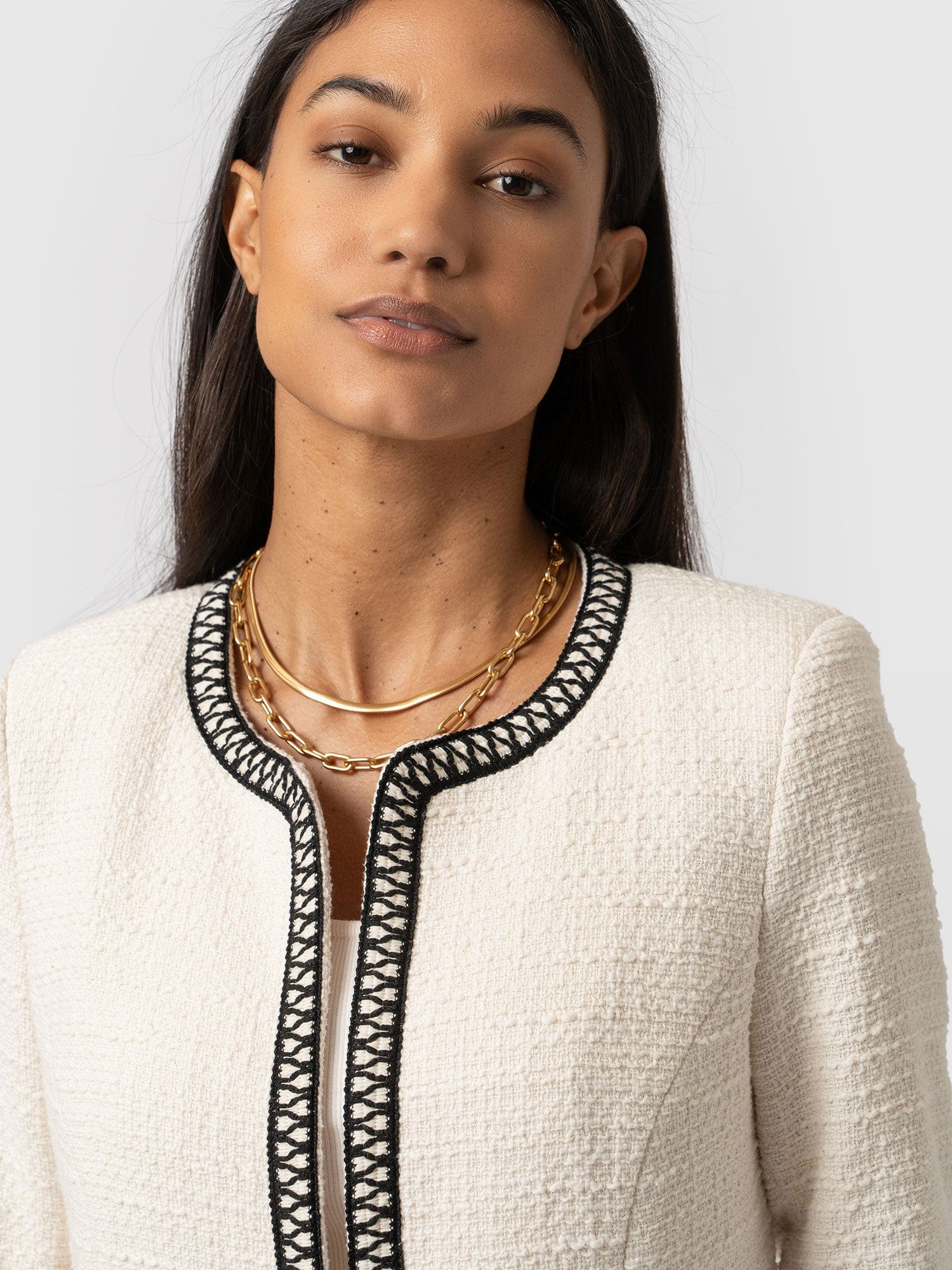 Rayner Jacket Cream/Black - Women's Jackets | Saint + Sofia® US