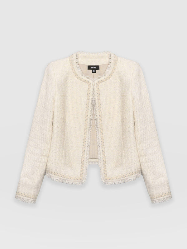Rayner Jacket Cream Bouclé - Women's Jackets | Saint + Sofia® US