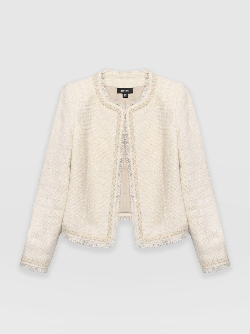 Rayner Jacket Cream Bouclé - Women's Jackets | Saint + Sofia® US