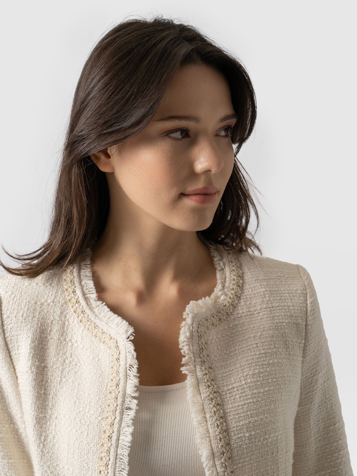 Rayner Jacket Cream Bouclé - Women's Jackets | Saint + Sofia® US