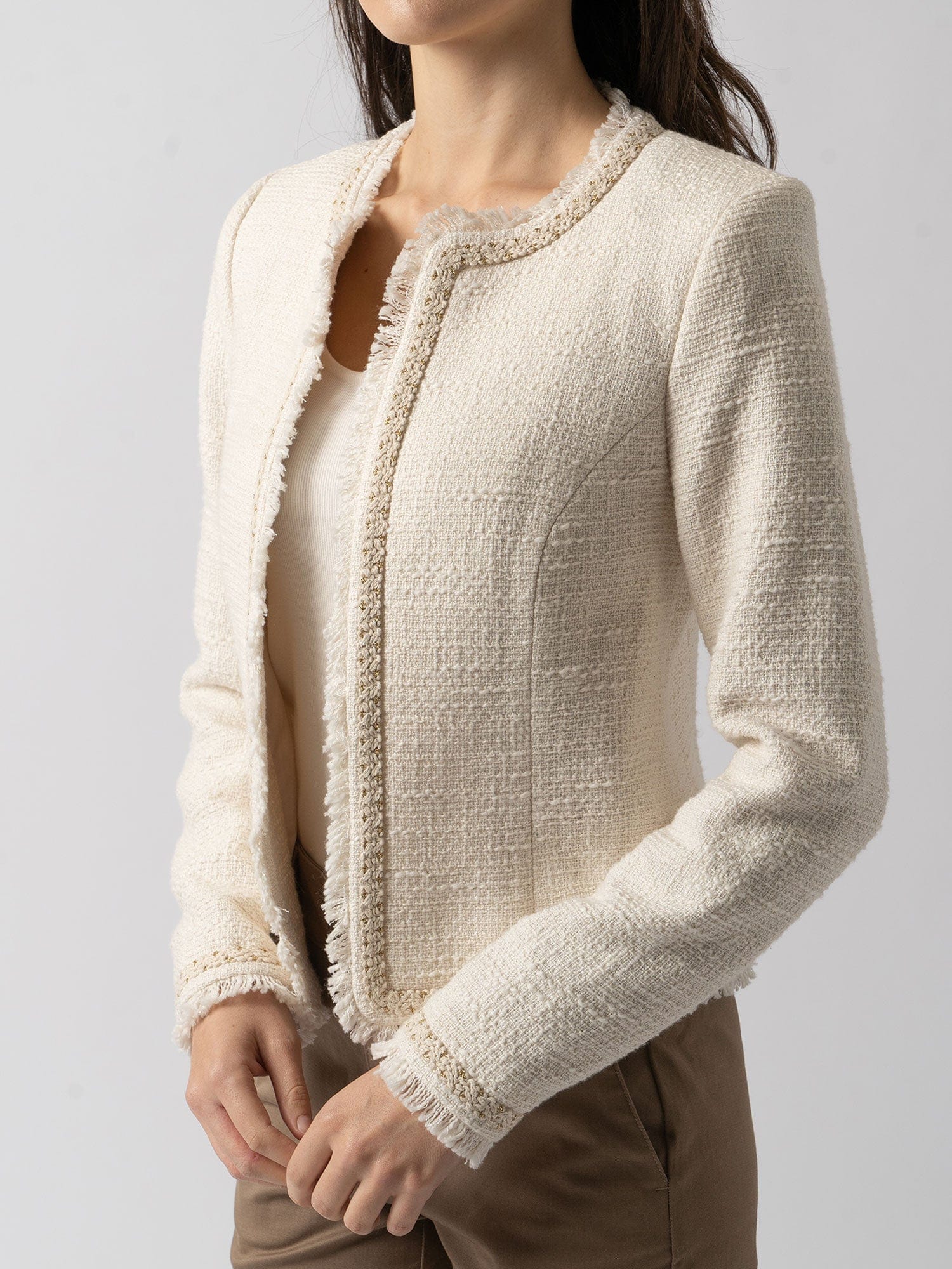 Rayner Jacket Cream Bouclé - Women's Jackets | Saint + Sofia® US
