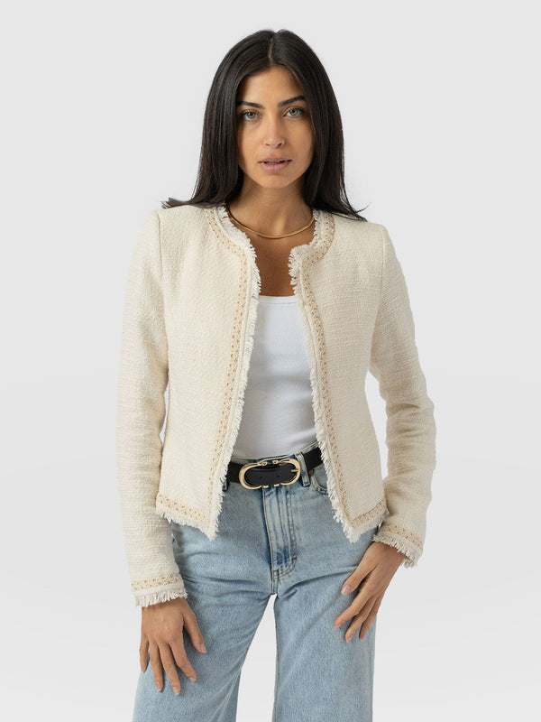 Rayner Jacket Cream Bouclé - Women's Jackets | Saint + Sofia® USA