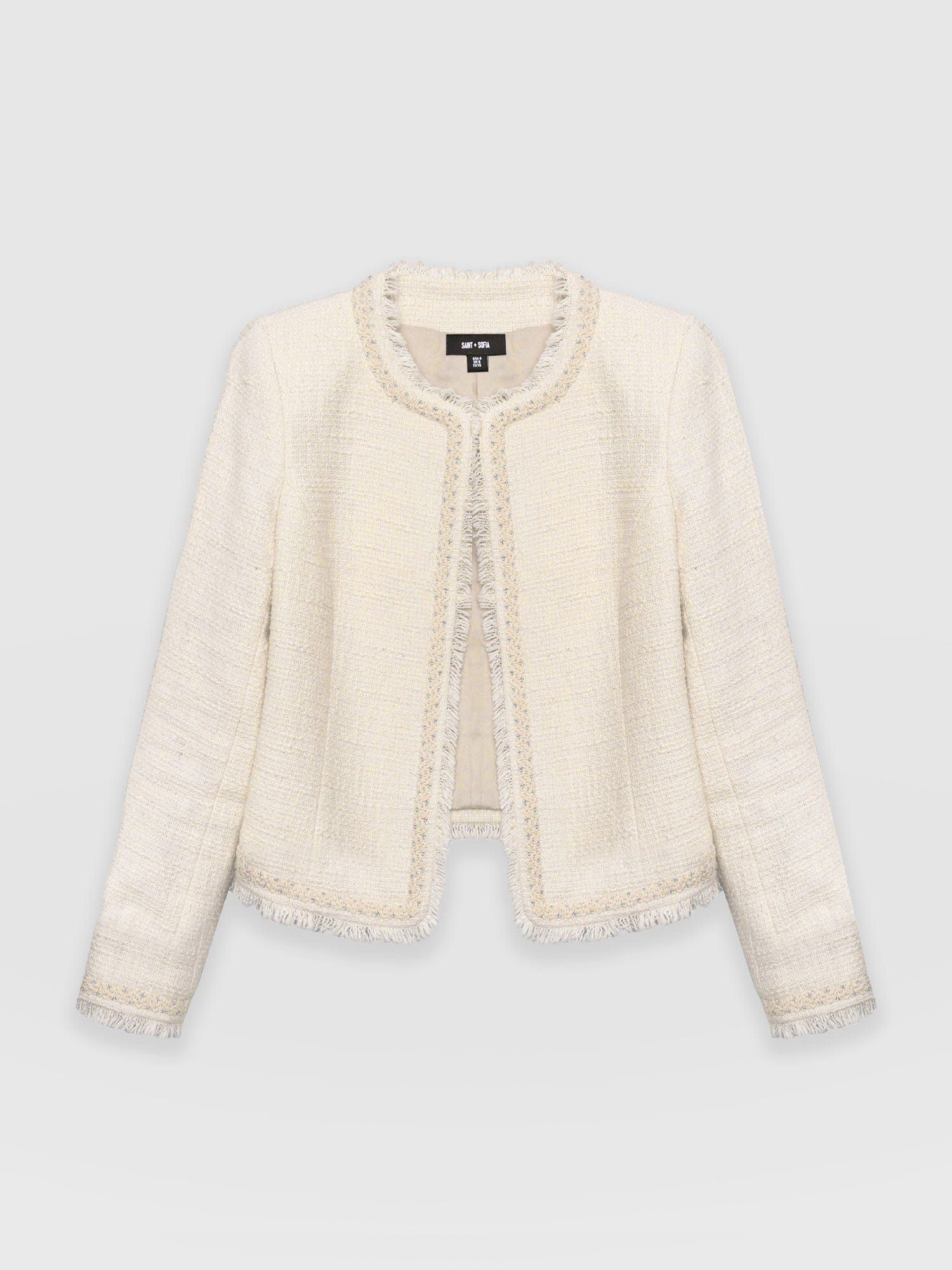 Rayner Jacket Cream Bouclé - Women's Jackets | Saint + Sofia® USA