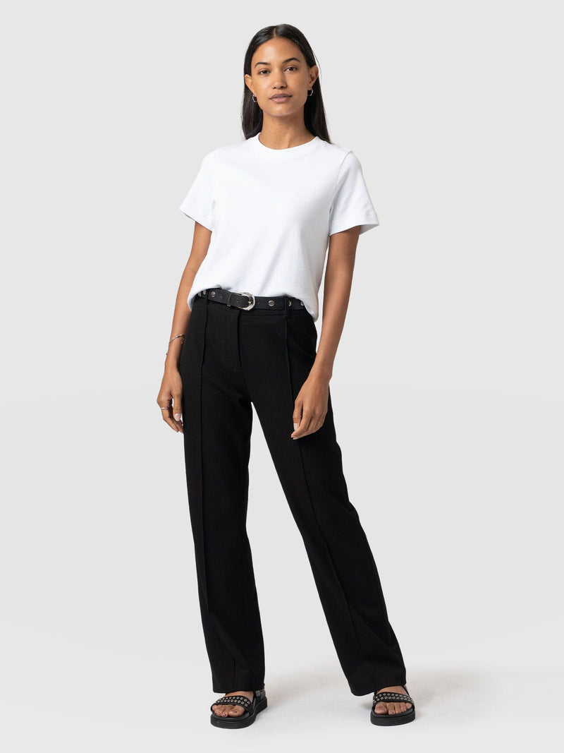 Regent Straight Leg Pant Black - Women's Trousers | Saint + Sofia® USA