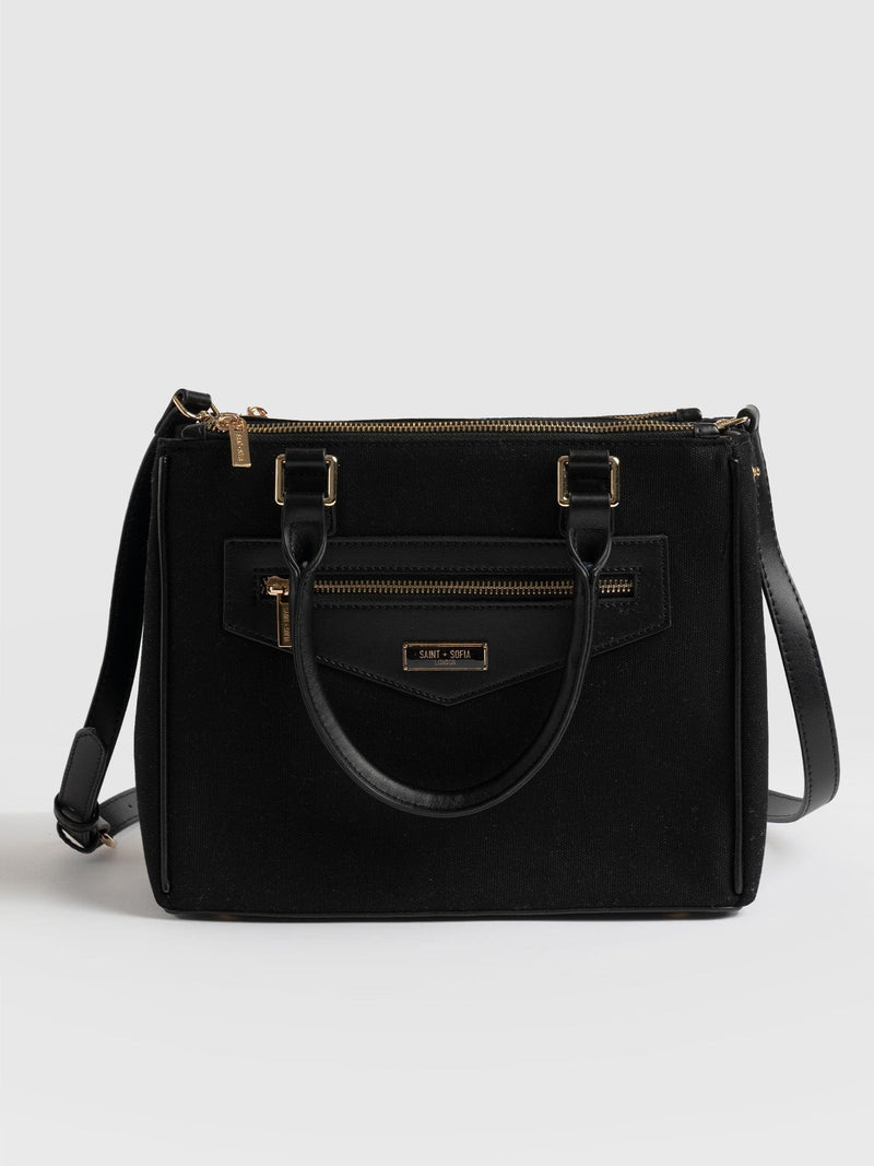 Regent Top Handle Handbag Black  - Women's Bags | Saint + Sofia® USA