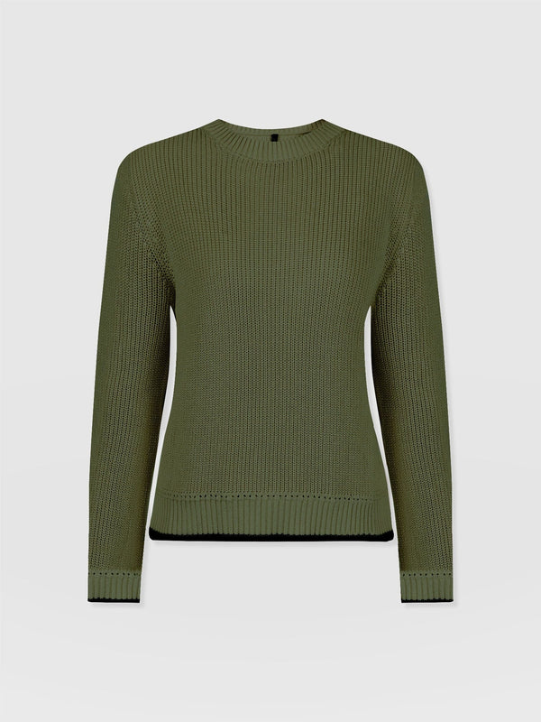 Remy Crop Jumper Khaki - Women's Jumpers | Saint + Sofia® UK