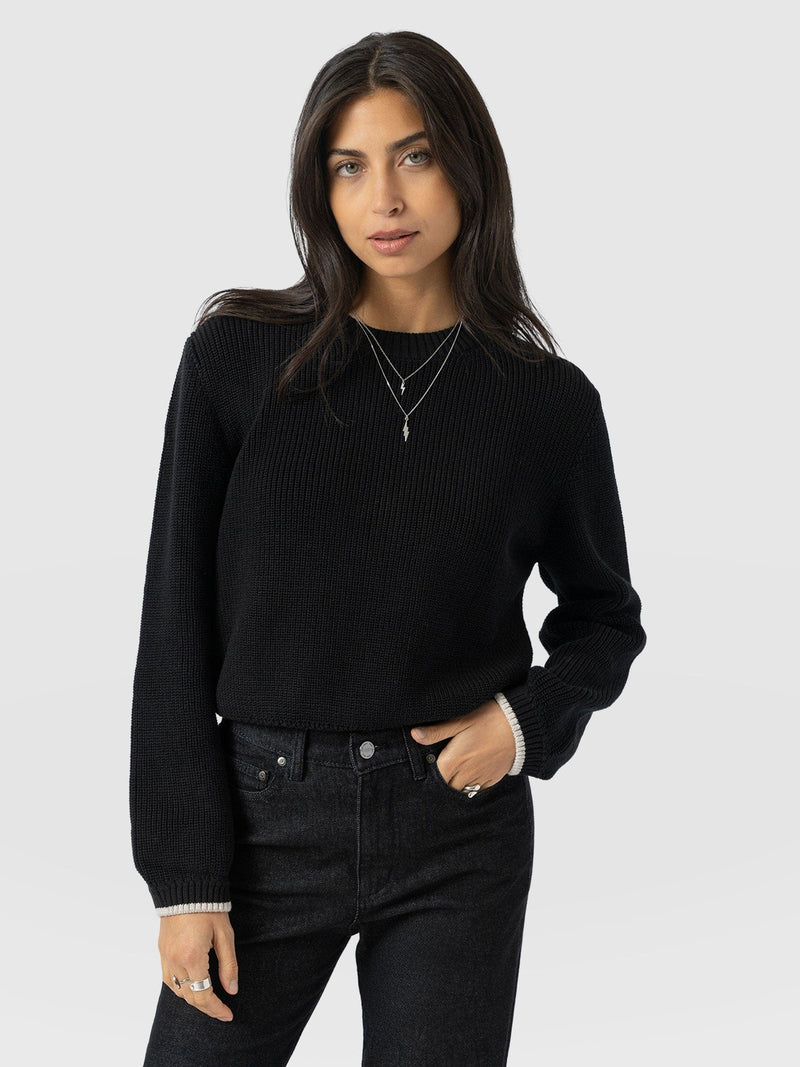 Remy Crop Sweater Black - Women's Sweaters | Saint + Sofia® US