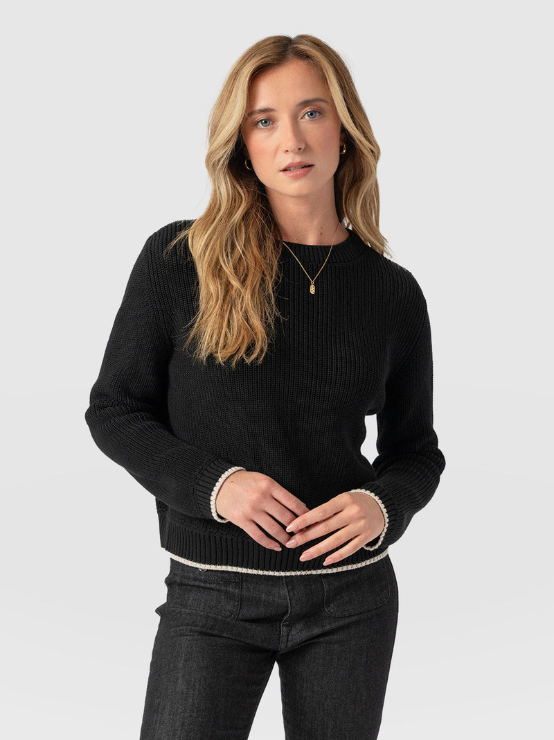 Remy Crop Sweater Black - Women's Sweaters | Saint + Sofia® US