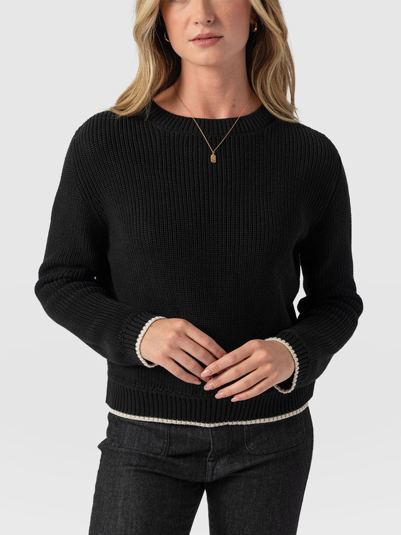 Remy Crop Sweater Black - Women's Sweaters | Saint + Sofia® US