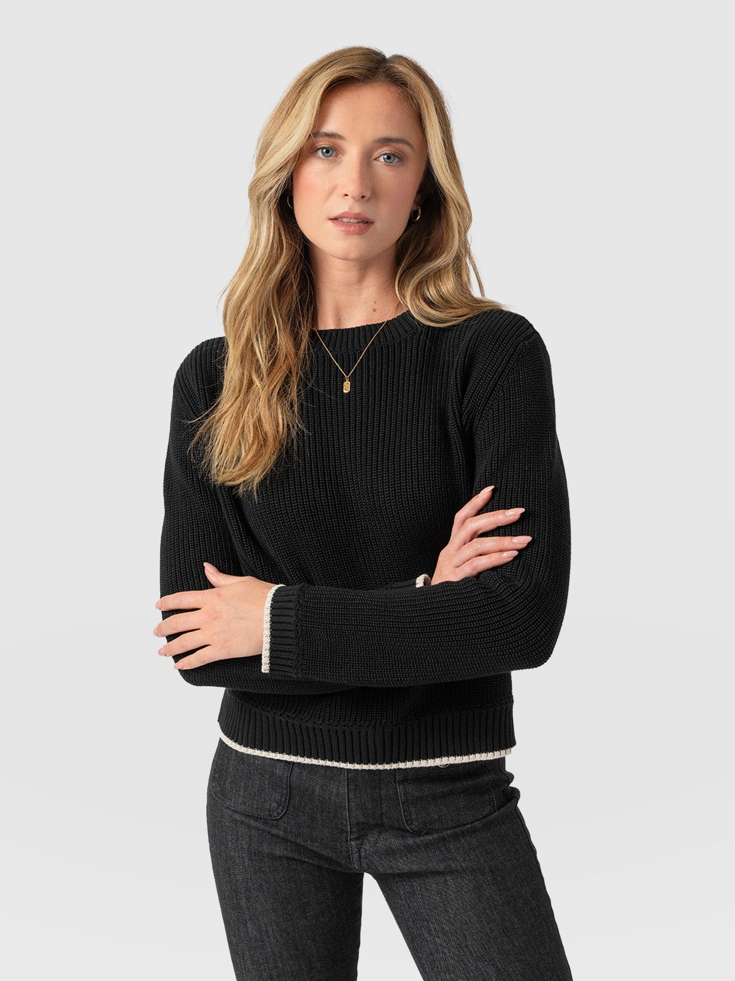 Remy Crop Sweater Black - Women's Sweaters | Saint + Sofia® US