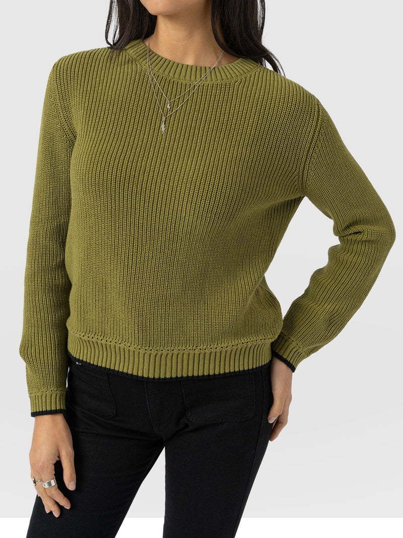 Remy Crop Sweater Khaki - Women's Sweaters | Saint + Sofia® US