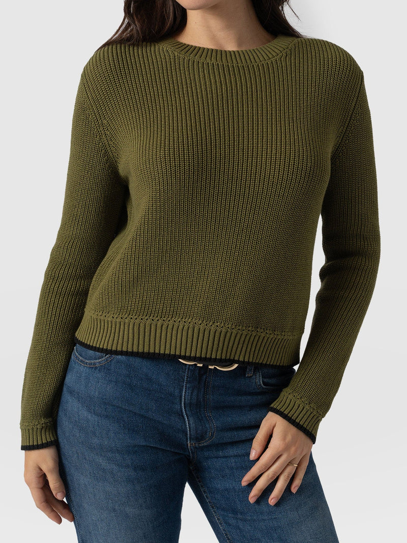 Remy Crop Sweater Khaki - Women's Sweaters | Saint + Sofia® US