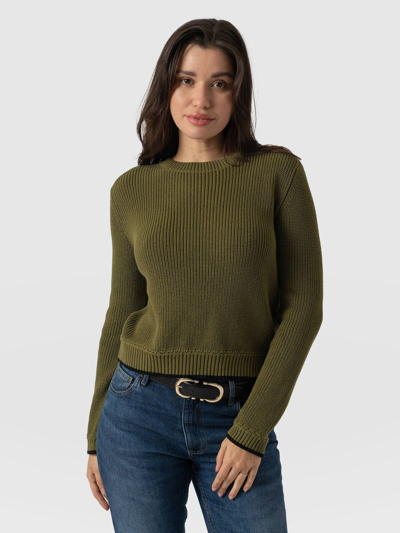 Remy Crop Sweater Khaki - Women's Sweaters | Saint + Sofia® US