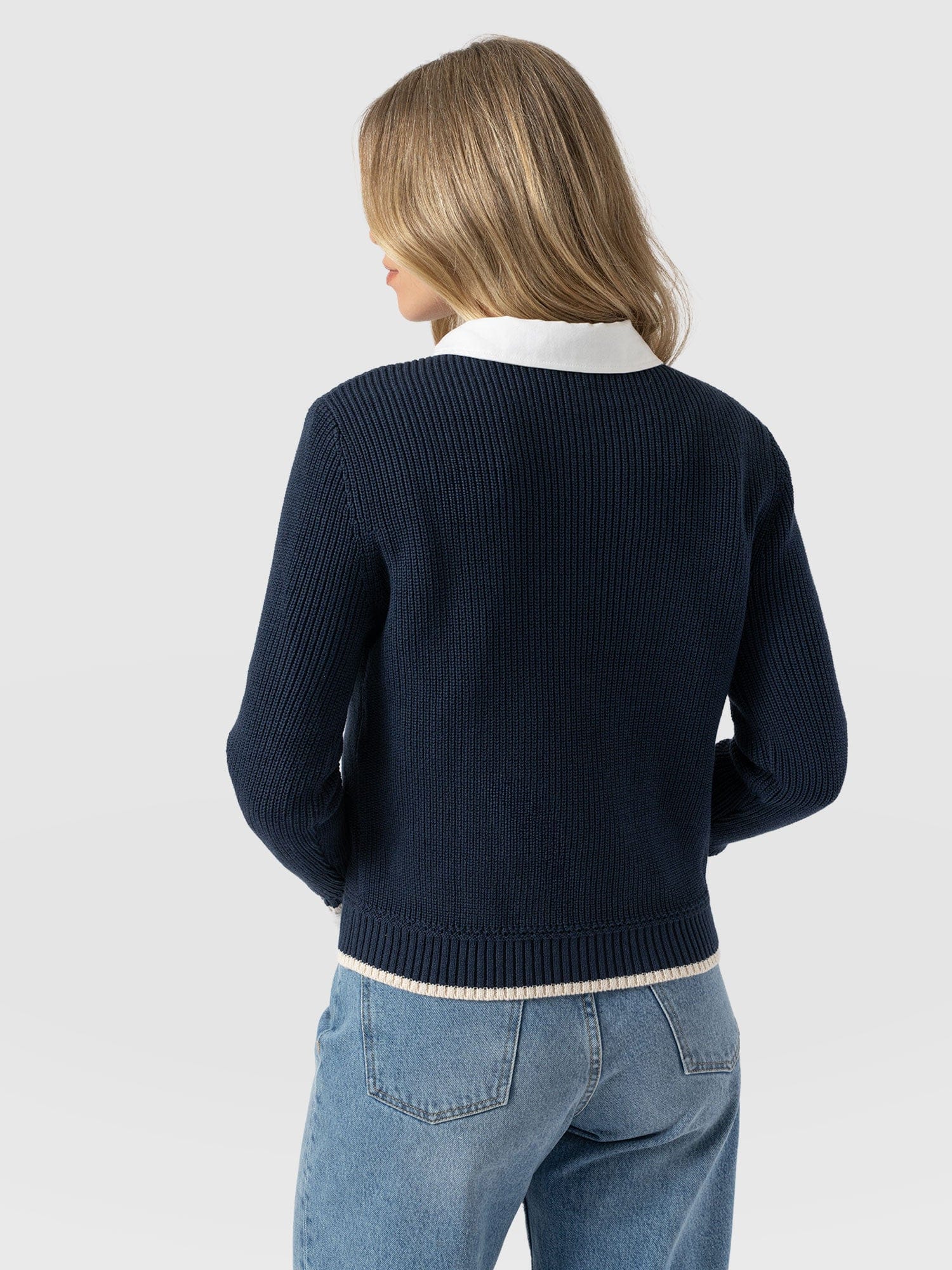 Remy Crop Sweater Navy - Women's Sweaters | Saint + Sofia® US