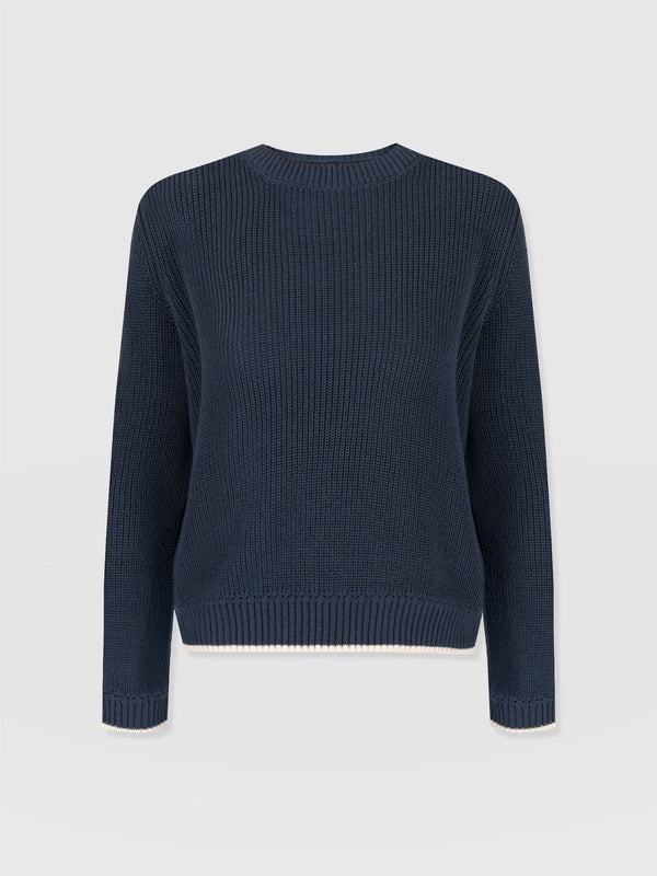 Remy Crop Sweater Navy - Women's Sweaters | Saint + Sofia® US