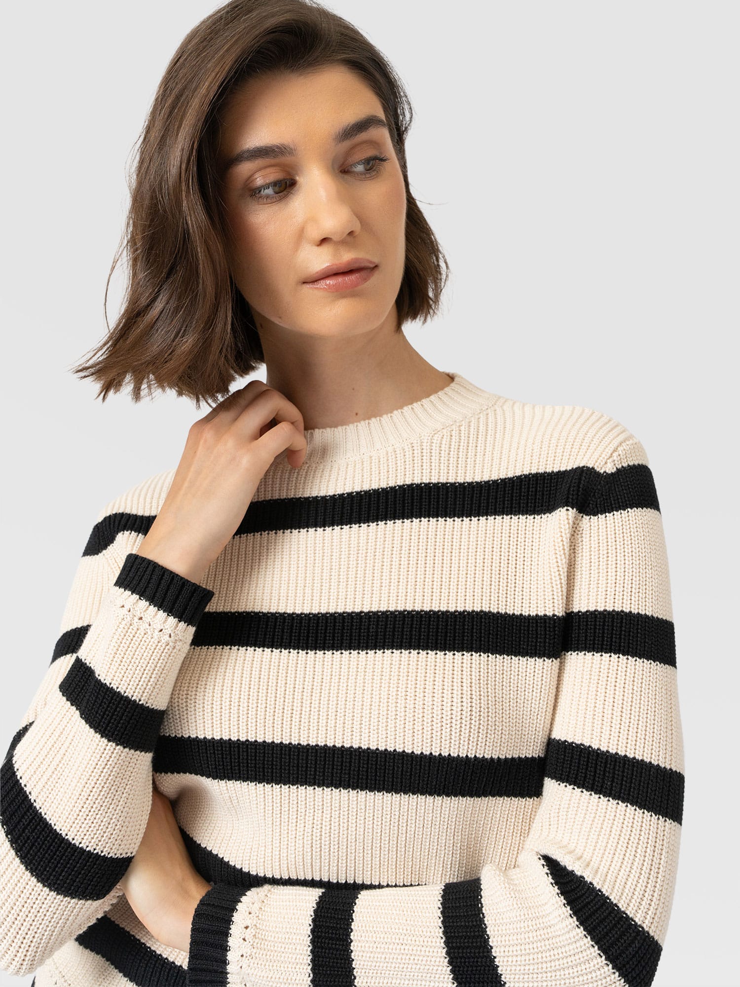 Remy Crop Sweater Stripe - Women's Sweaters | Saint and Sofia® USA