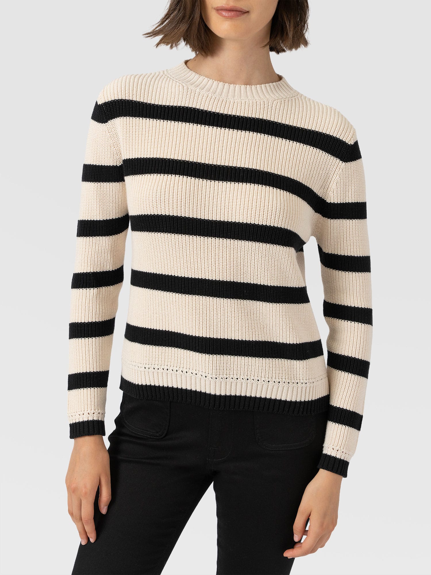 Remy Crop Sweater Stripe - Women's Sweaters | Saint and Sofia® USA