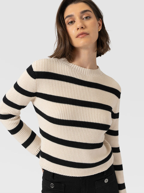 Remy Crop Sweater Stripe - Women's Sweaters | Saint and Sofia® USA