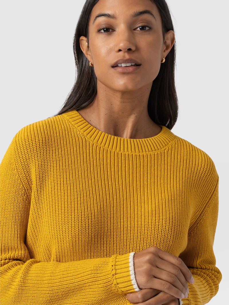 Remy Crop Sweater Yellow - Women's Sweaters | Saint + Sofia® US