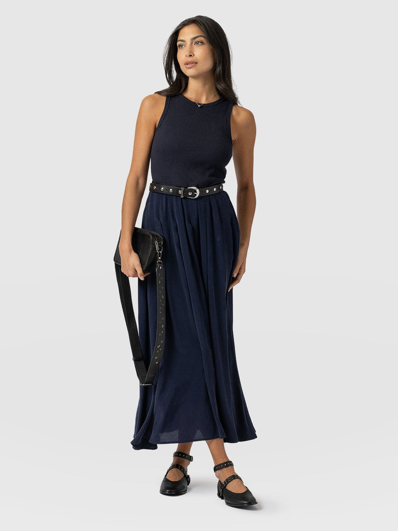 Renee Contrast Dress - Navy