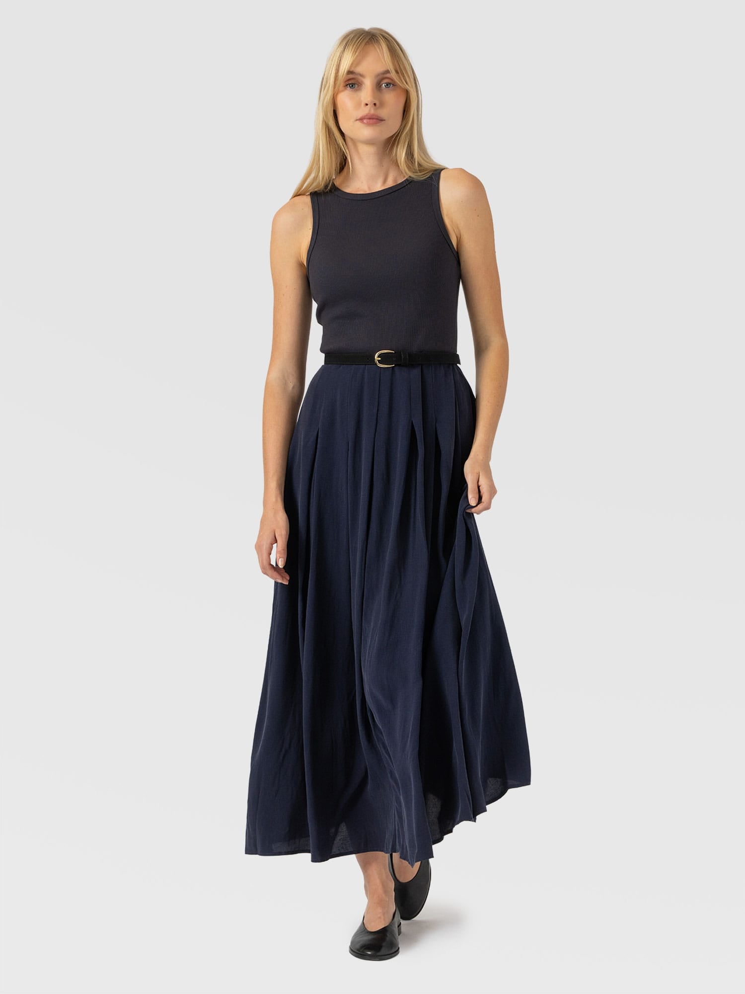 Renee Contrast Dress Navy - Women's Dresses | Saint and Sofia® USA