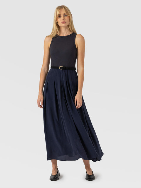 Renee Contrast Dress Navy - Women's Dresses | Saint and Sofia® USA