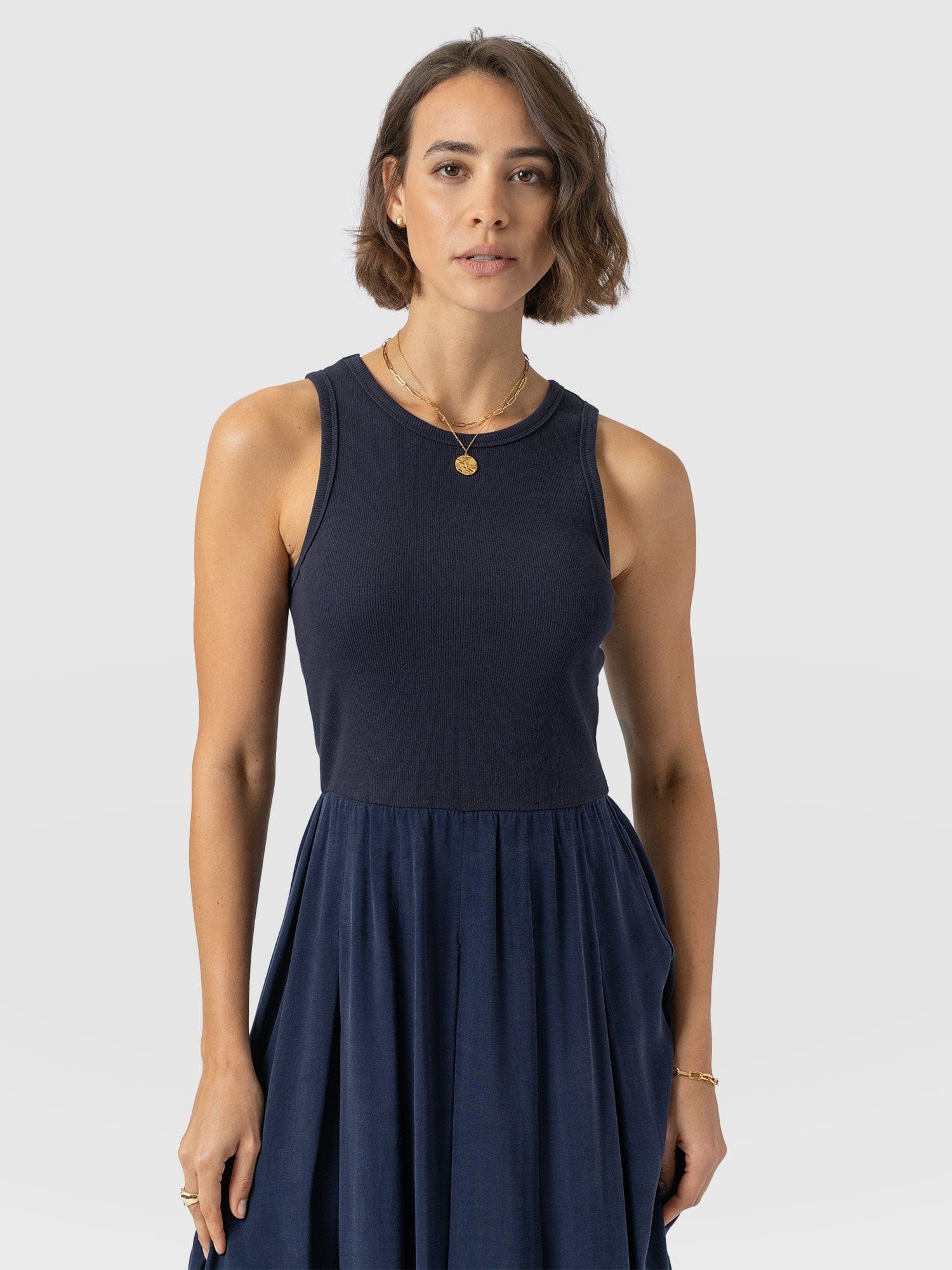 Renee Contrast Dress Navy - Women's Dresses | Saint + Sofia® US