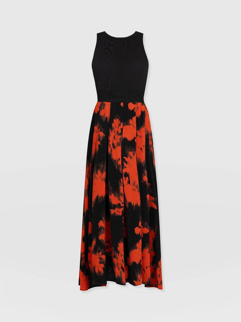 Renee Contrast Dress - Orange Fade Floral - Women's Dresses | Saint + Sofia® USA