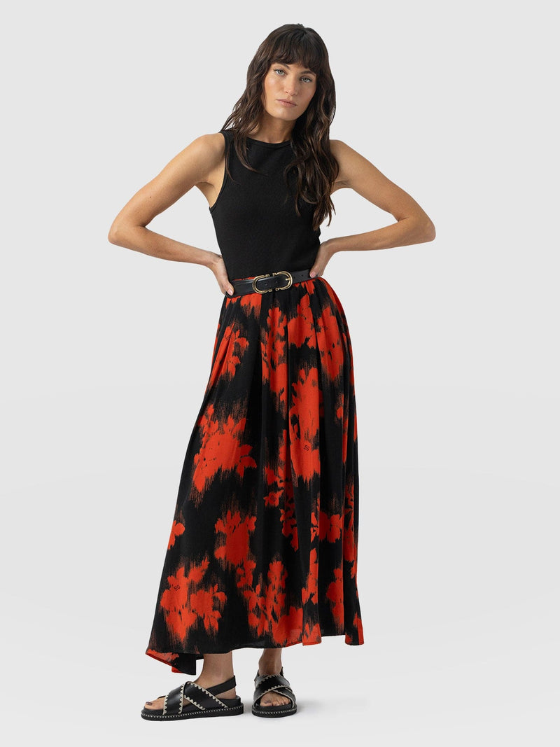 Renee Contrast Dress - Orange Fade Floral - Women's Dresses | Saint + Sofia® USA