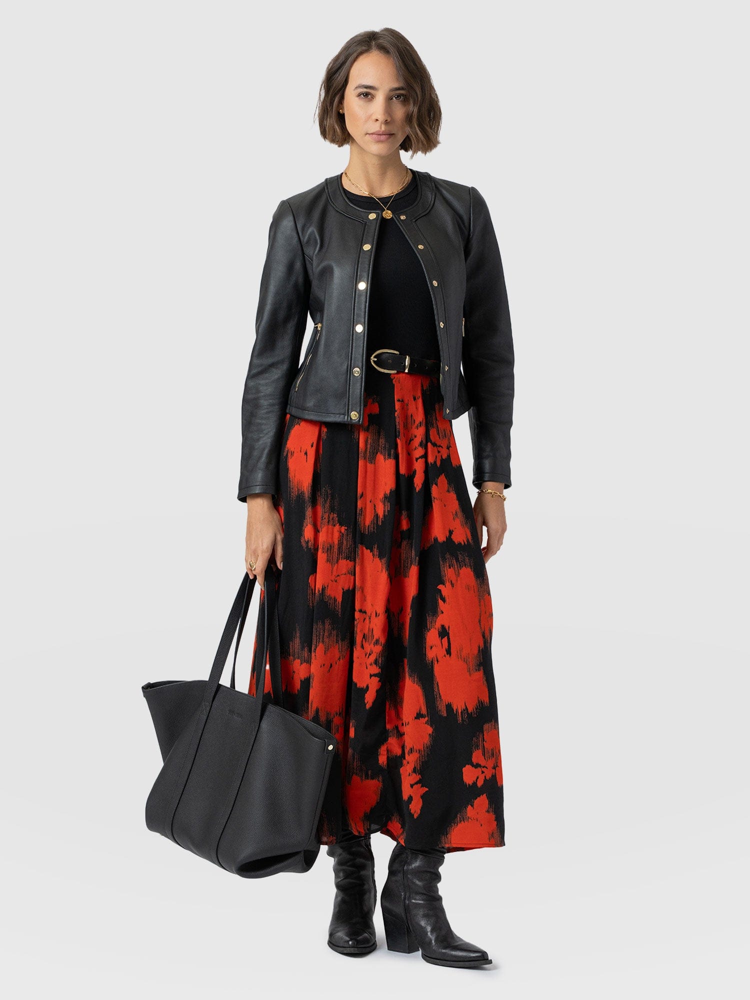 Renee Contrast Dress - Orange Fade Floral - Women's Dresses | Saint + Sofia® USA