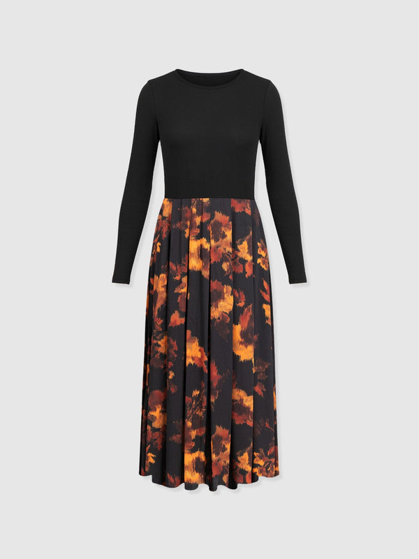 Renee Contrast Long Sleeve Dress - Autumn Floral - Women's Dresses | Saint + Sofia® USA