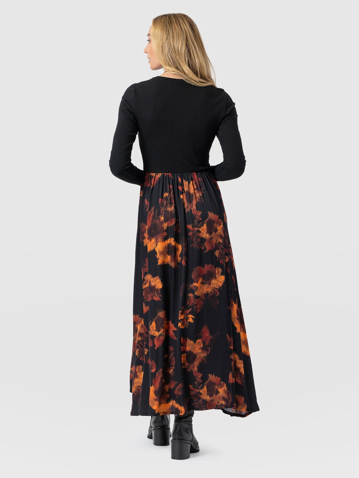 Renee Contrast Long Sleeve Dress - Autumn Floral - Women's Dresses | Saint + Sofia® USA