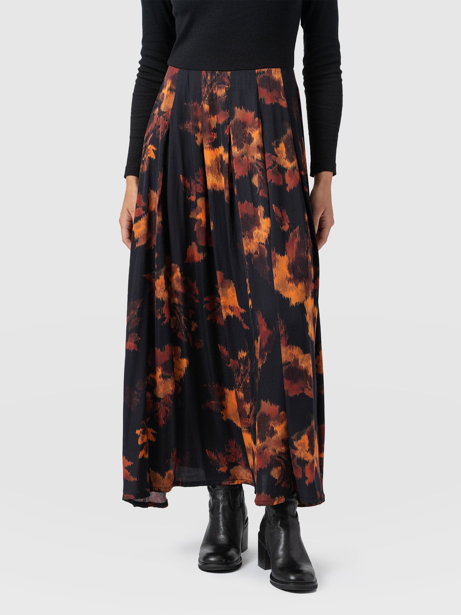 Renee Contrast Long Sleeve Dress - Autumn Floral - Women's Dresses | Saint + Sofia® USA