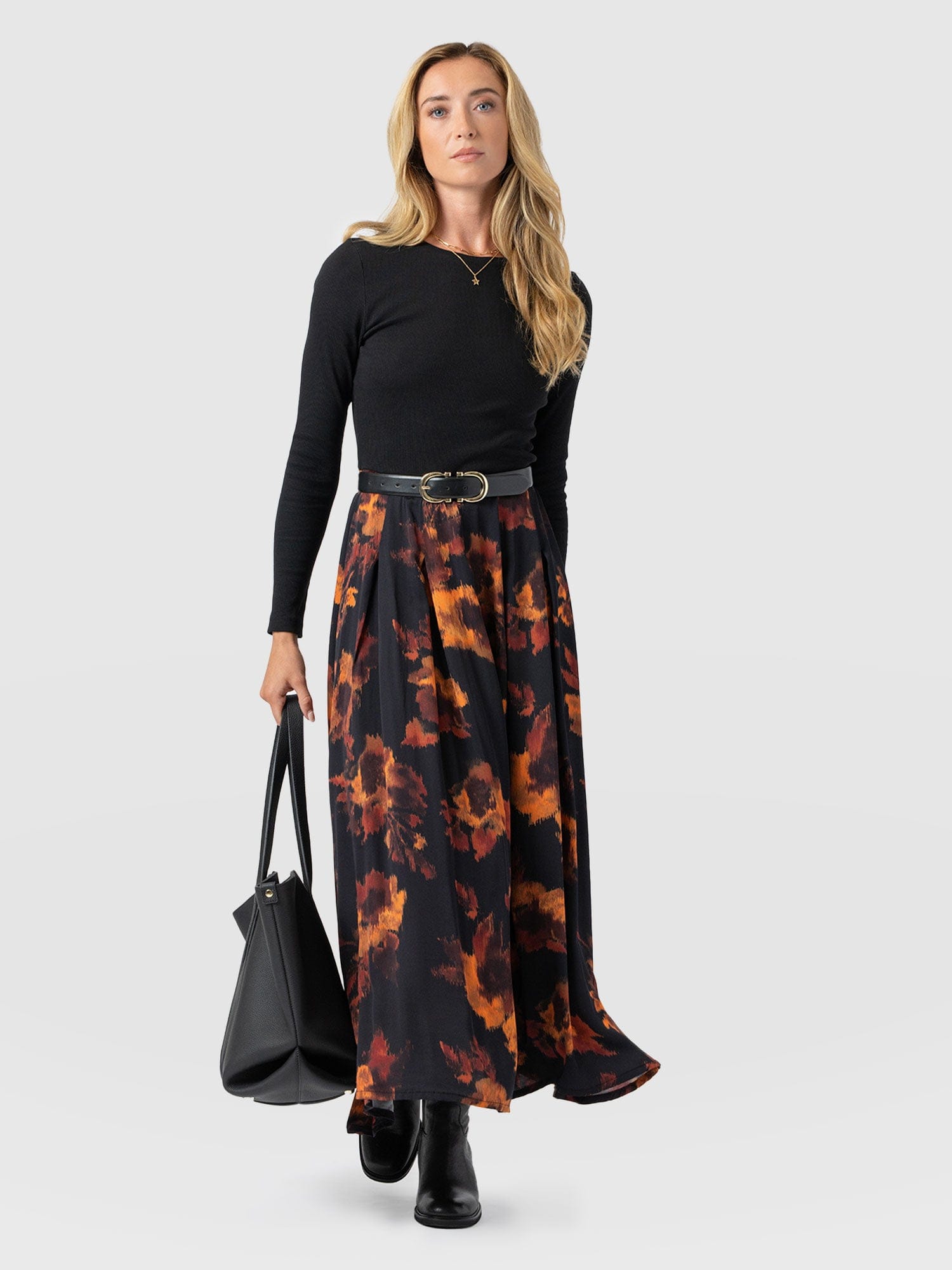 Renee Contrast Long Sleeve Dress - Autumn Floral - Women's Dresses | Saint + Sofia® USA