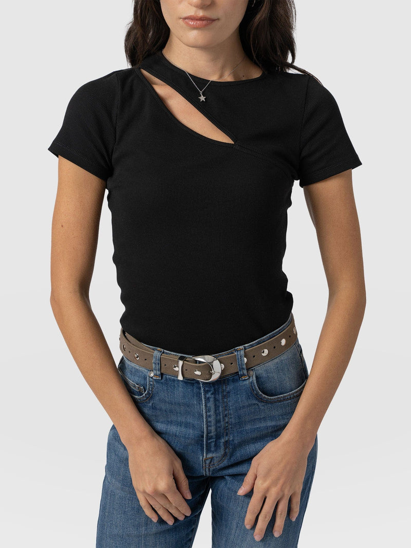 Reveal Tee Black - Women's T-shirts | Saint + Sofia® USA