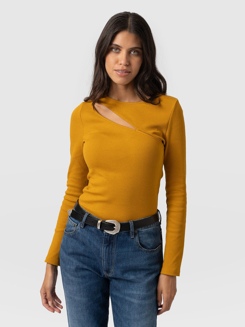 Reveal Tee Long Sleeve Ochre - Women's T-shirts | Saint + Sofia® US