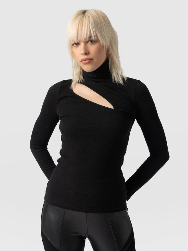 Reveal Turtle Neck Black - Women's Sweaters | Saint + Sofia® USA
