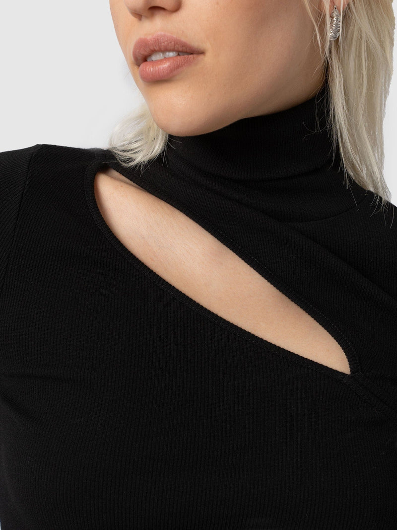 Reveal Turtle Neck Black - Women's Sweaters | Saint + Sofia® USA