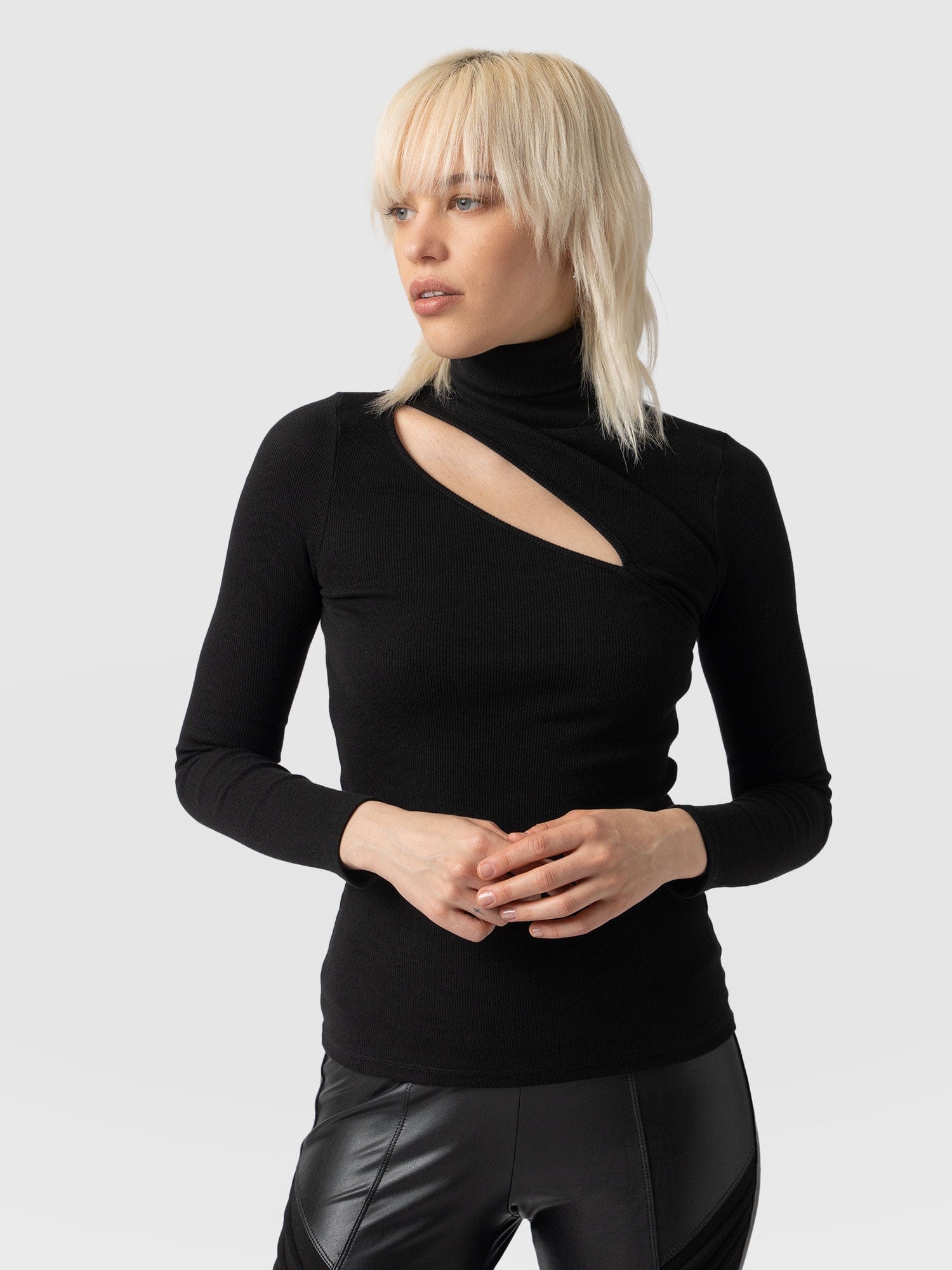 Reveal Turtle Neck Black - Women's Sweaters | Saint + Sofia® USA
