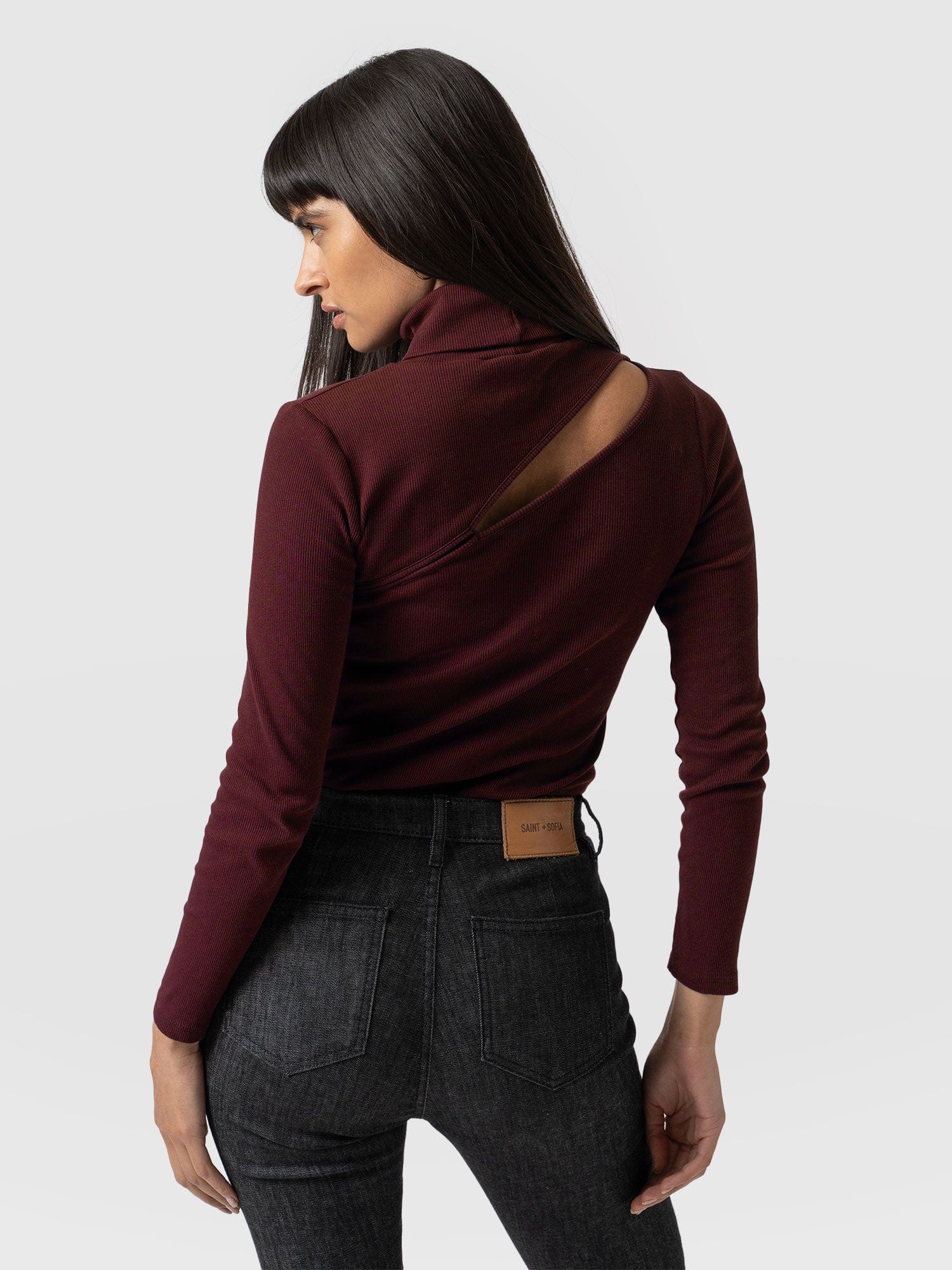 Reveal Turtle Neck Burgundy - Women's Sweaters | Saint + Sofia® USA
