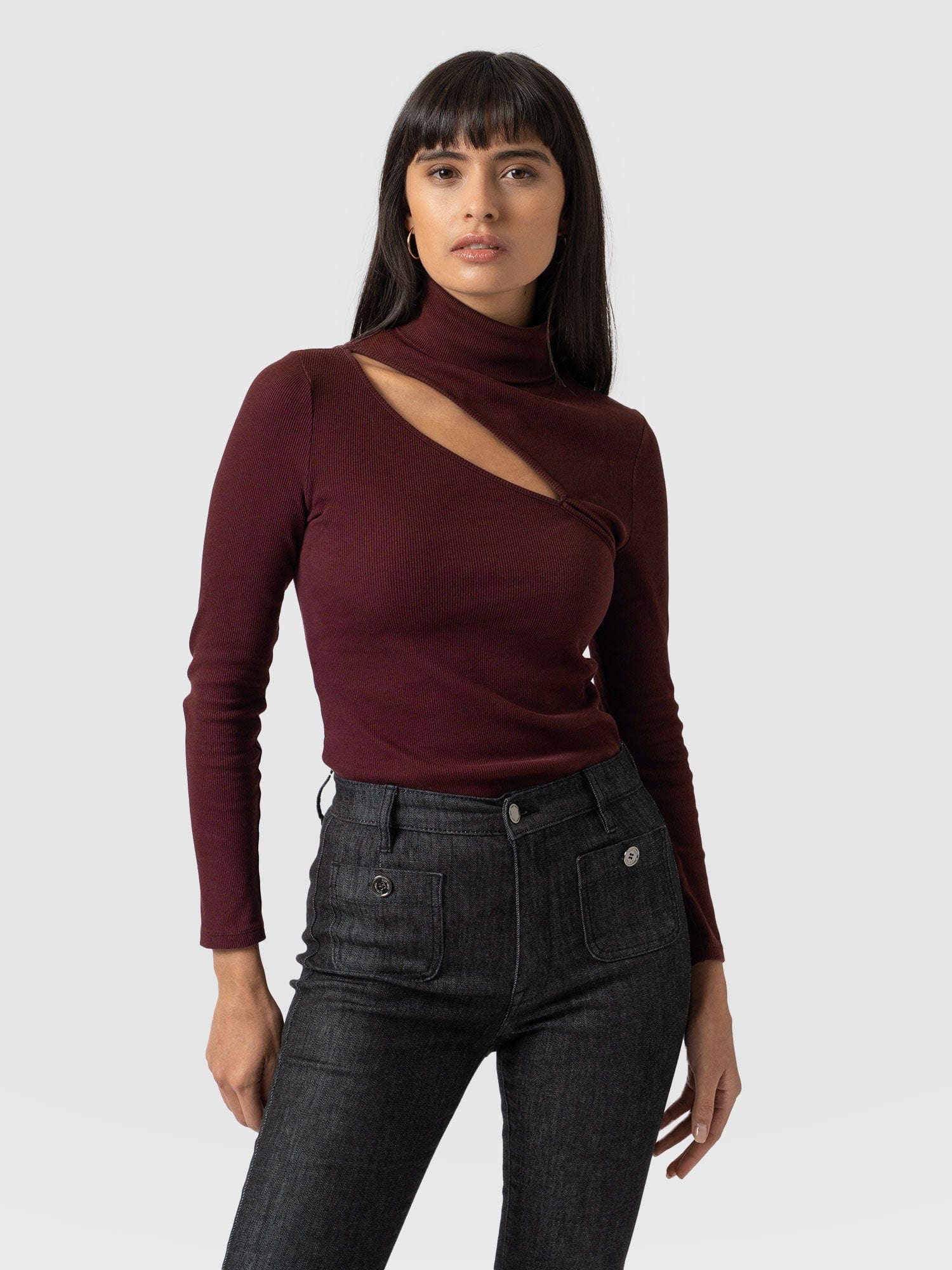 Reveal Turtle Neck Burgundy - Women's Sweaters | Saint + Sofia® USA