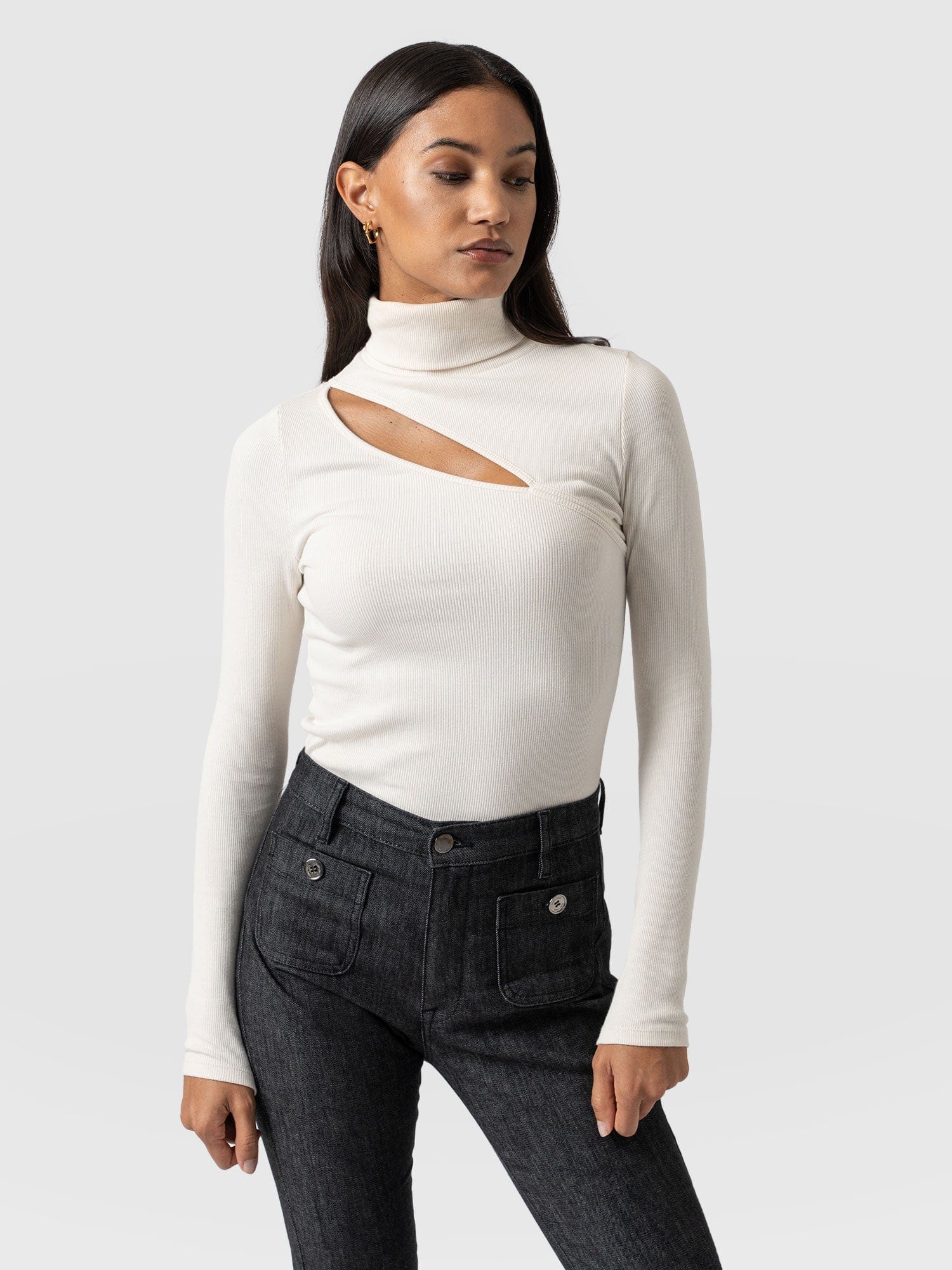 Reveal Turtle Neck Cream - Women's Sweaters | Saint + Sofia® USA