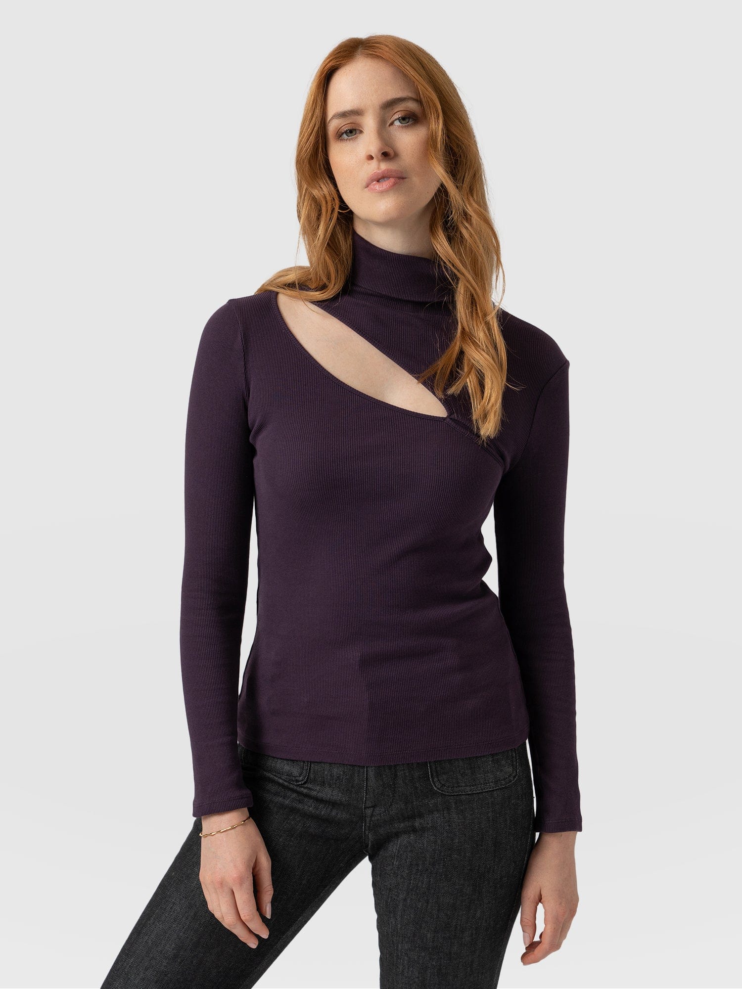 Reveal Turtle Neck Plum - Women's Sweaters | Saint + Sofia® USA